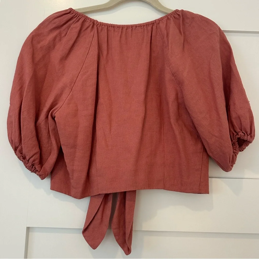 Abercrombie & Fitch Tie-Front Linen Top - Picture 2 of 5